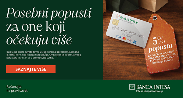 Banca Intesa: posebni popusti, 5% popusta